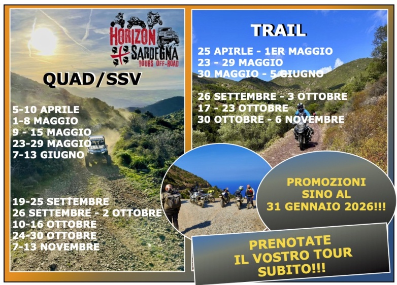 QUAD/SSV e BICILINDRICHE - SARDEGNA 2026